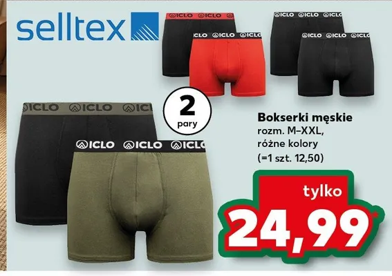 Bokserki męskie rozm. M-XXL różne kolory promocja w Kaufland