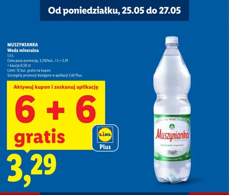 Woda mineralna Muszynianka promocja w Lidl