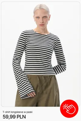 T-shirt longsleeve w paski Cropp promocja w Cropp