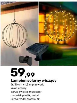 Lampion solarny wiszący promocja w Bricomarche