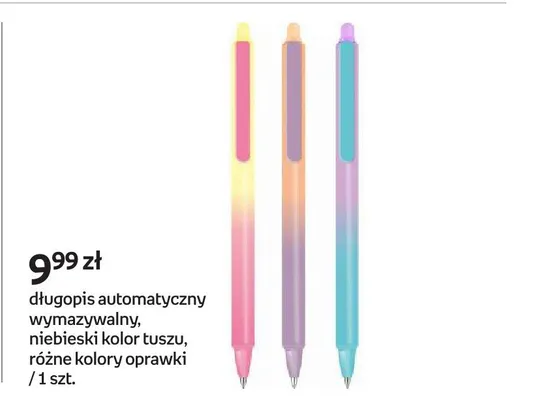 Długopis automatyczny wymazywalny niebieski kolor tuszu promocja w Empik