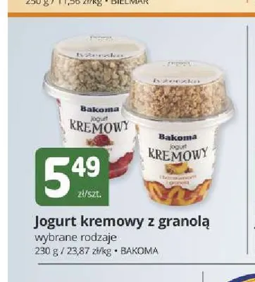 Jogurt kremowy z granolą Bakoma promocja w Marketvita