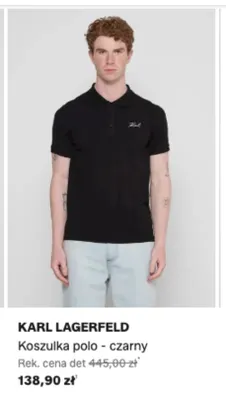 Koszulka polo Karl Lagerfeld czarna promocja w Lounge by Zalando