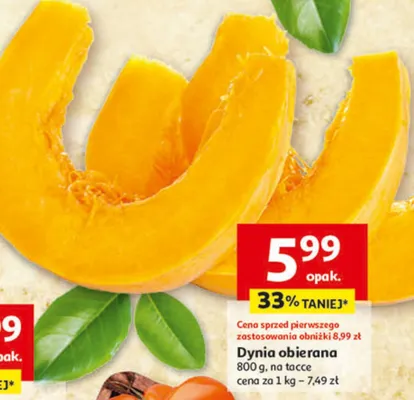 Dynia obierana 800 g, na tacce promocja w Auchan