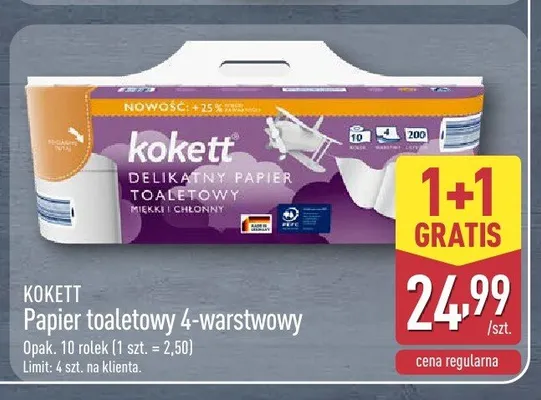 Papier toaletowy Kokett 4-warstwowy promocja w Aldi