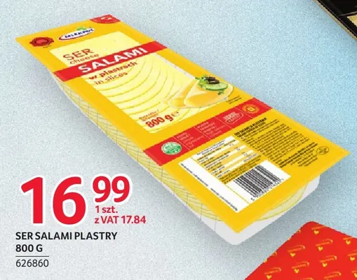 Ser salami w plastrach Mlekpol promocja w Selgros