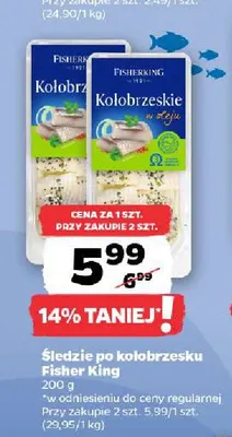Śledzie po kołobrzesku w oleju Fisher King promocja w Netto