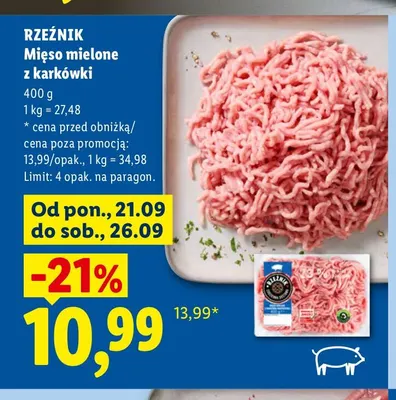 Mięso mielone z karkówki Rzeźnik promocja w Lidl