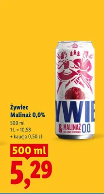 Piwo bezalkoholowe Żywiec Malinaż promocja w Lidl