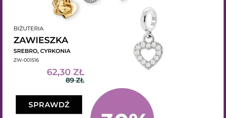 Zawieszka srebro cyrkonia ZW-001516 promocja w Briju