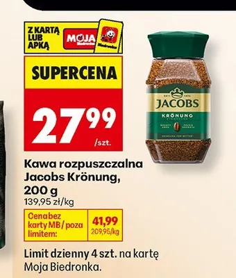 Kawa rozpuszczalna Jacobs Krönung promocja w Biedronka