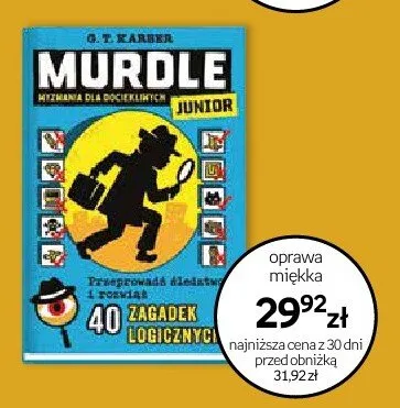 Książka Murdle Junior 40 zagadek logicznych oprawa miękka promocja w Dzień Dziecka