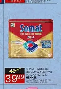 Tabletki do zmywarki Somat Excellence 5in1 promocja w Wafelek