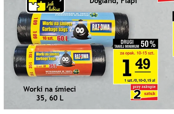 Worki na śmieci 35 l Sunday! promocja w Gram Market