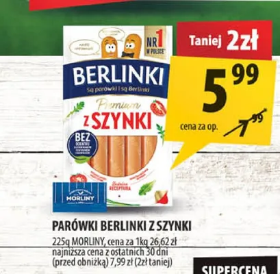 Parówki Berlinki z szynki promocja w Arhelan