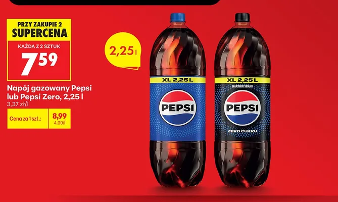 Napój gazowany Pepsi Zero promocja w Biedronka