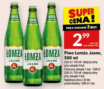 Piwo Łomża Jasne promocja w Twój Market
