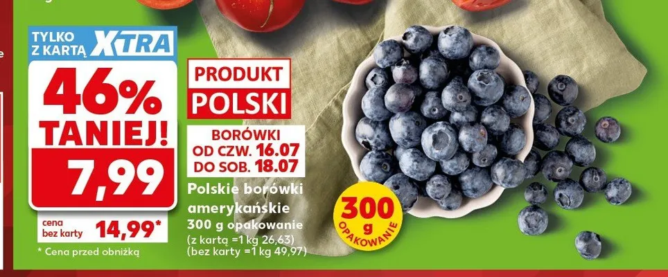 Borówki amerykańskie polskie promocja w Kaufland