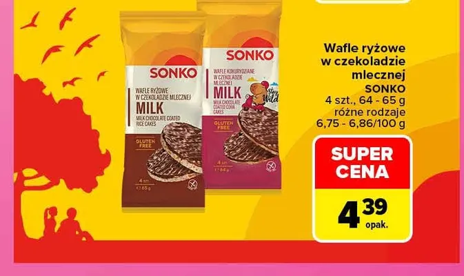 Wafle ryżowe w czekoladzie mlecznej Sonko promocja w Carrefour
