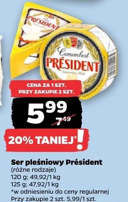 Ser pleśniowy Brie Président promocja w Netto