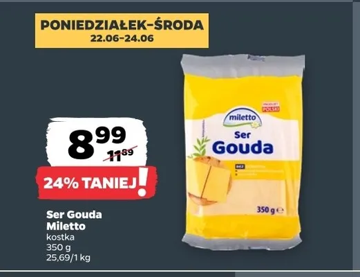 Ser Gouda Miletto kostka promocja w Netto