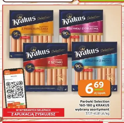 Parówki Selection z piersi kurczaka Krakus promocja w Gama