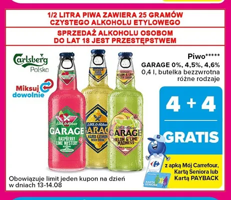 Piwo Garage Hard Lemon promocja w Carrefour Market