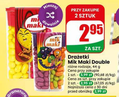 Drażetki Mik Maki Double Sour Lemon promocja w Dino