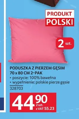 Poduszka z pierzem gęsim 2-pak 70x80 cm promocja w Selgros