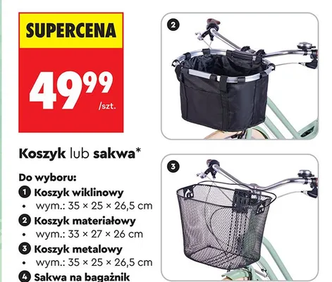 Koszyk rowerowy, różne rodzaje promocja w Biedronka