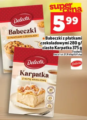 Babeczki z płatkami czekoladowymi 280g / ciasto Karpatka 375g promocja w TOPAZ