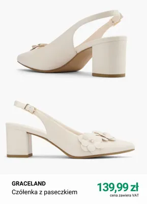Czółenka damskie z paseczkiem i kwiatami Graceland promocja w Deichmann