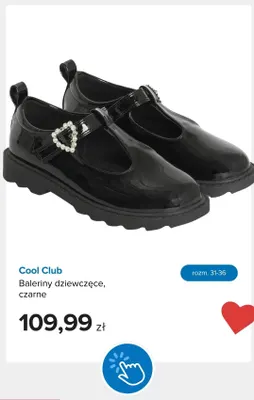 Baleriny dziewczęce Cool Club czarne promocja w Smyk