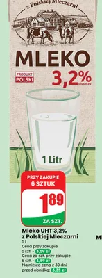 Mleko UHT 3,2% promocja w Dino