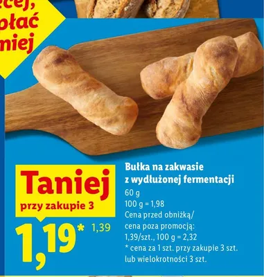 Bułka na zakwasie z wydłużonej fermentacji promocja w Lidl