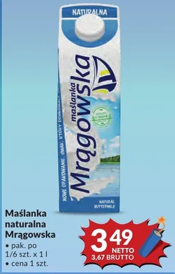 Maślanka naturalna Mrągowska promocja w Makro