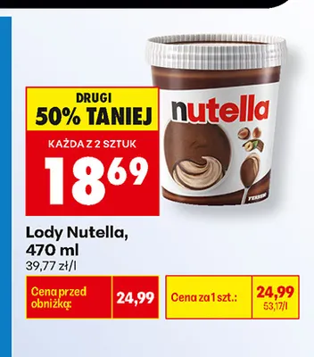 Lody Nutella promocja w Biedronka
