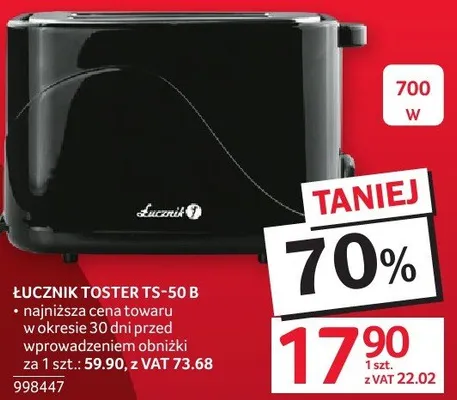 Toster ŁUCZNIK TOSTER TS-50 B promocja w Selgros