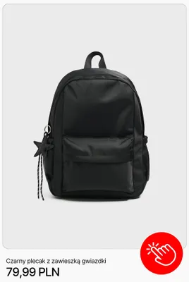 Plecak czarny z zawieszką gwiazdki Cropp promocja w Cropp