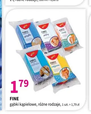 Gąbki kąpielowe Fine promocja w Drogerie Polskie