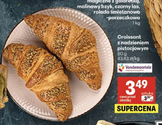 Croissant z nadzieniem pistacjowym Vandemoortele promocja w Delikatesy Centrum