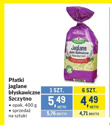 Płatki jaglane błyskawiczne Szczytno promocja w Makro