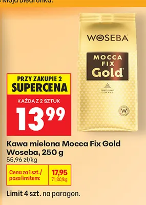 Kawa mielona Mocca Fix Gold Woseba promocja w Biedronka