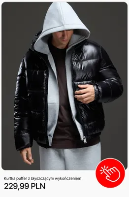 Kurtka puffer z błyszczącym wykończeniem Cropp promocja w Cropp