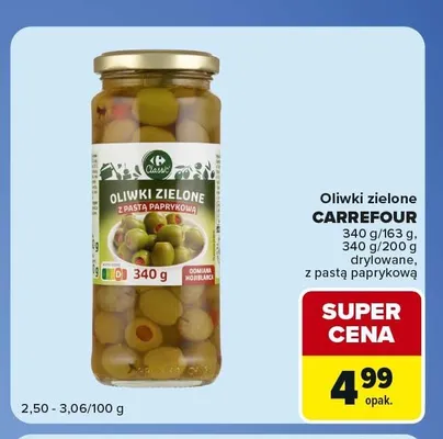 Oliwki zielone z pastą paprykową Carrefour Classic promocja w Carrefour Market