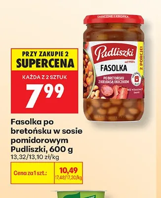 Fasolka po bretońsku w sosie pomidorowym Pudliszki promocja w Biedronka