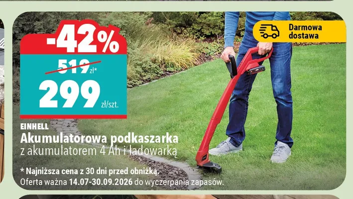 Akumulatorowa podkaszarka Einhell promocja w Biedronka Home
