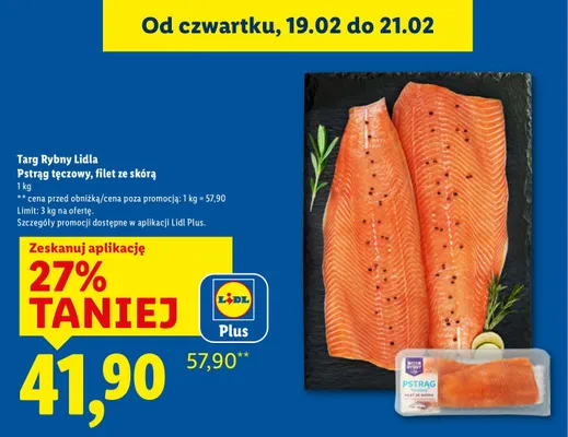 Pstrąg tęczowy, filet ze skórą promocja w Lidl
