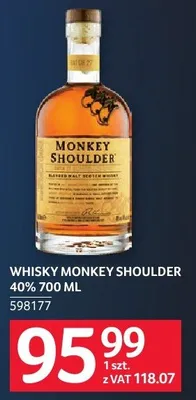 Whisky Monkey Shoulder 40% 700 ML promocja w Selgros