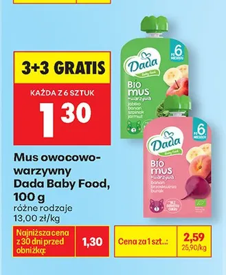 Mus owocowo-warzywny promocja w Biedronka